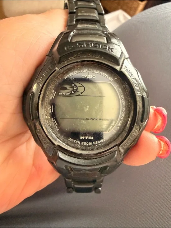 Casio Black Resin G-Shock Back Case Watch Solar Powered 910DA