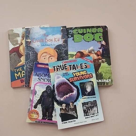 Lot of 5 Miscellaneous Books for Ages 8 to 12-All Paperback Books and Read