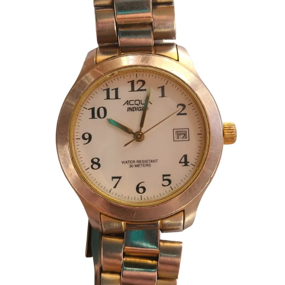 Acqua Indiglo Men's Two-Tone Watch Stainless Steel  Band