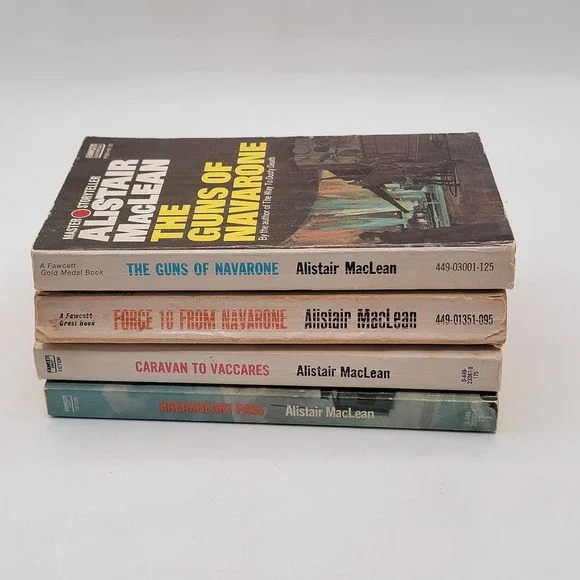 Alistair MacLean The Guns of Navarone 4 Book Lot Paperback Fawcett Vintage Good