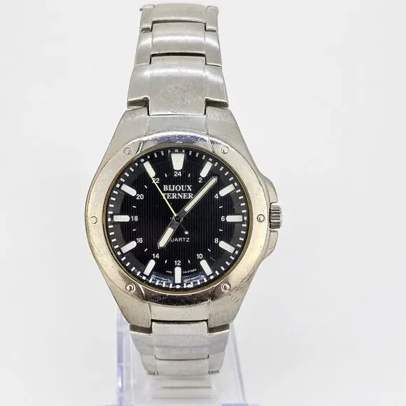 Bijoux Terner Field Men's Watch 38MM Black Dial‎ Gray Band 7.5