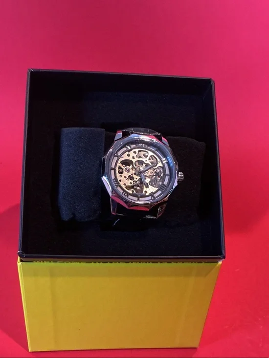Invicta Silver Skeleton Dial Watch