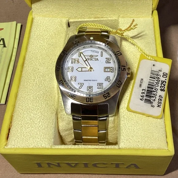 Invicta Specialty Men 44mm Stainless Steel Gold Model 6693 - Quartz Men's Watch