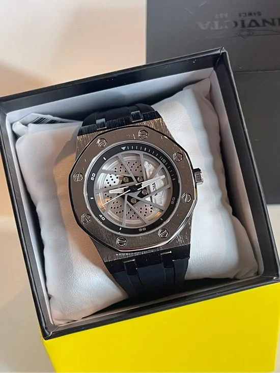 Invicta Black and Silver Skeleton Dial Sport Watch / 70038