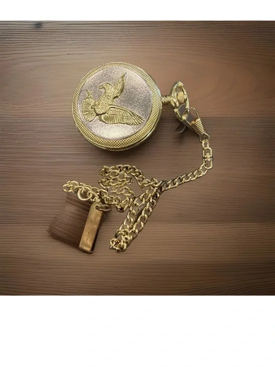 Gold Pocket Watch Fob with Eagle Motif - Men Accessories