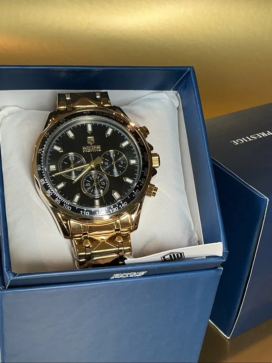 Invicta Gold and Black Men's Chronograph Watch - -MPW-0344