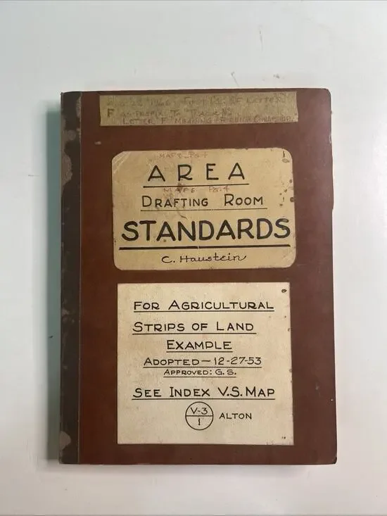 1953 Area Drafting Room Standards For Agricultural Land Railroad Maps Mobile AL