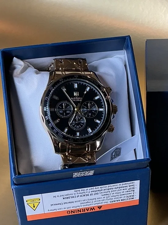 Invicta Gold Tone Men's Chronograph Watch with Black Dial
