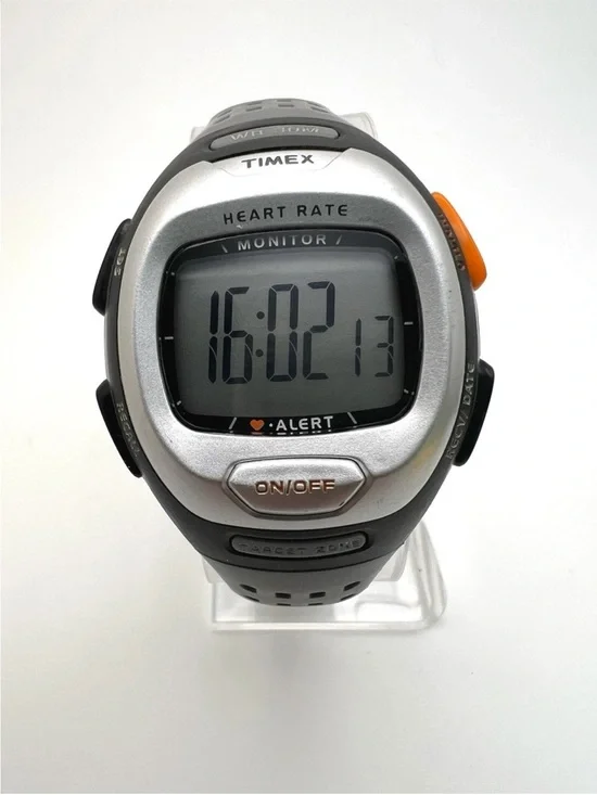 Timex Digital Heart Rate Sports Watch - Black, Silver & Orange