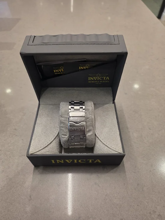 Invicta Stainless Steel Chronograph Watch - Black Dial
