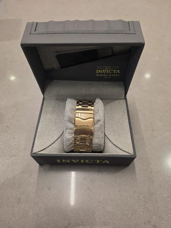 Invicta Men’s Gold-Tone Chronograph Watch with Green Dial