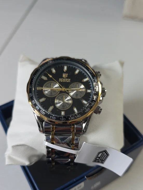 362 Invicta Montres Prestige Mens MPW-0347 44.5mm Stainless Two-Toned Black Face