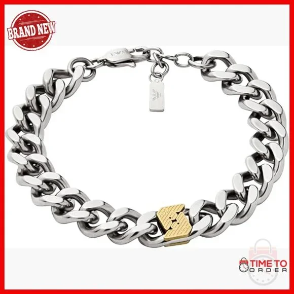 Stainless Steel Link Bracelet with Lobster Clasp, Adjustable Fit