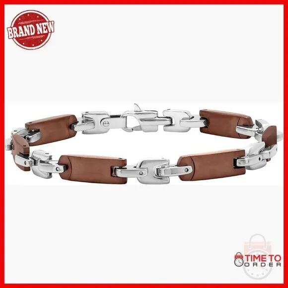 Stainless Steel Tag Link Bracelet with Lobster Clasp, 9 Inches