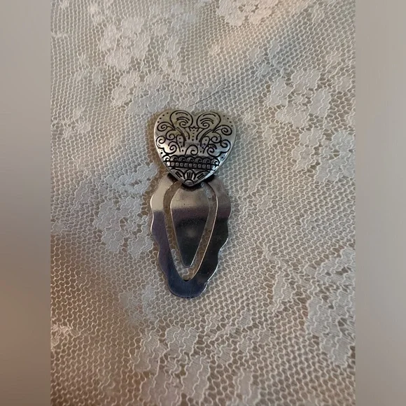 Elegant Silver Toned Bookmark Clip