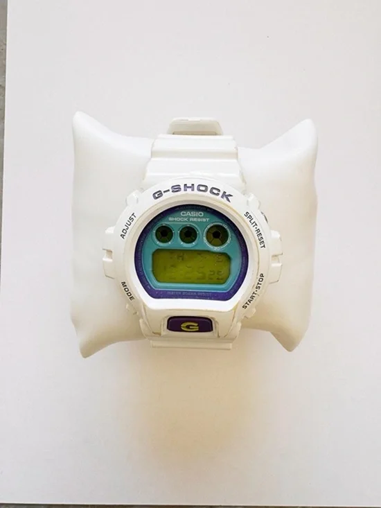 Casio G-Shock DW-6900CS White Crazy Colors Watch Purple Teal - Running