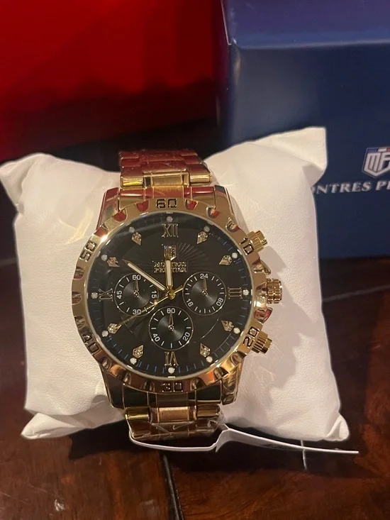 Invicta Gold Tone Men's Chronograph Watch with Black Dial - MPW-0330