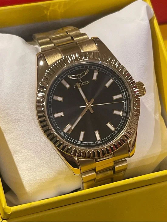 Invicta Gold-tone Watch with Black Dial 69006