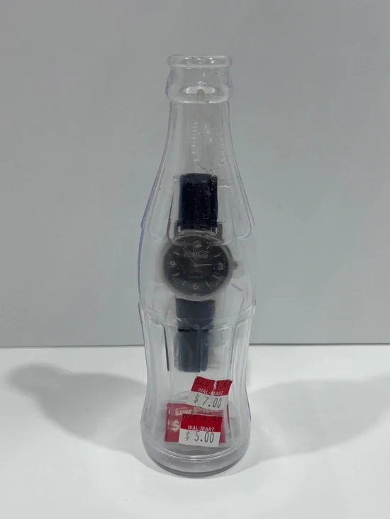 Vintage 2002 Coca-Cola Watch in a Bottle Wrist Watch Black/Silver-analogue (NEW)