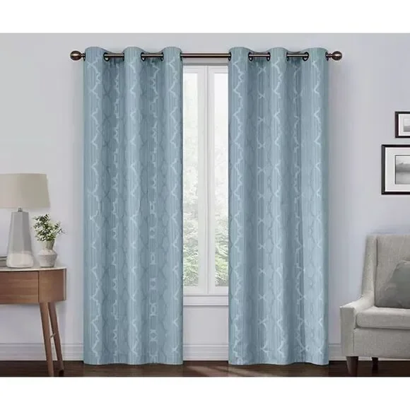 NEW!! Eclipse Hazel Geo Harbor Blackout Grommet Curtain Panel Geometric