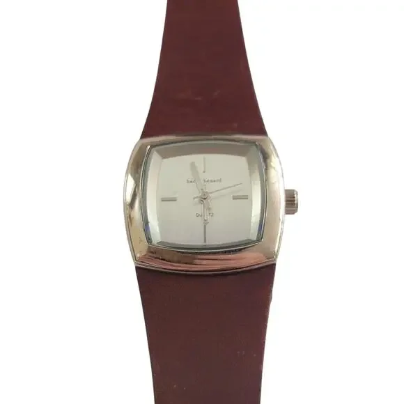 Harve Benard Womens Watch 30mm Silver Dial Silver Case Brown Leather Quartz
