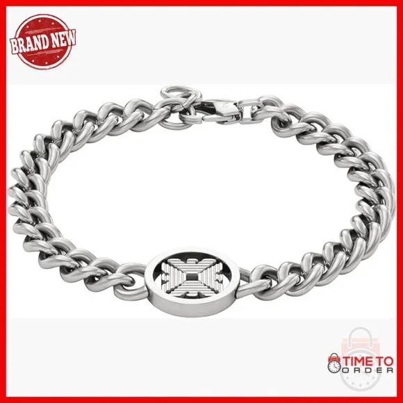Stainless Steel Chain Bracelet with Lobster Clasp Closure for Men