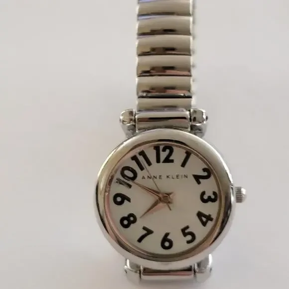 Anne Klein Womens Watch 25mm White Dial Silver Case Stainless Bracelet Quartz