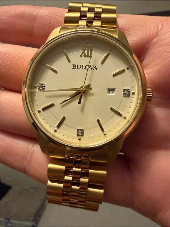 Bulova Gold and Cream Men's Dress Watch