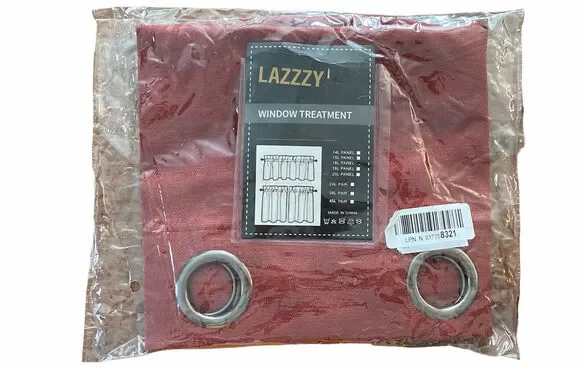 Lazzzy Burgundy Window valance curtain Grommet 16” Length New Open Package
