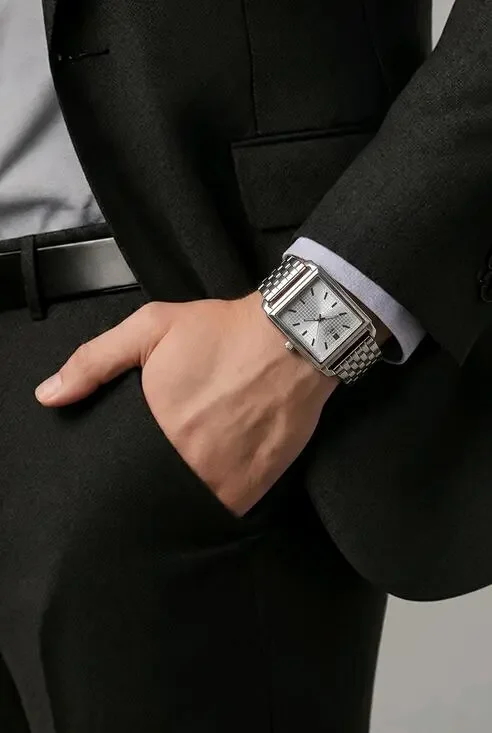 Men's Italian Silver Gianello Dominion Watch Set, 3 Interchangeable Straps