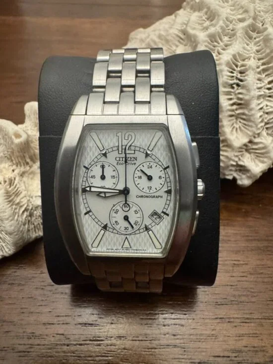 VINTAGE - Citizen Men's Eco-Drive Tonneau Chronograph - AS IS