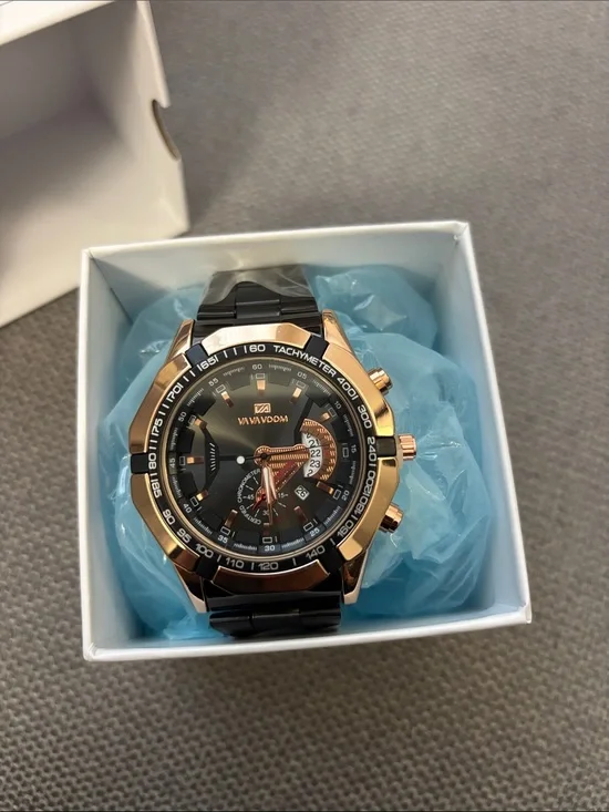 Vavadoom Rose Gold and Black Men's Chronograph Watch