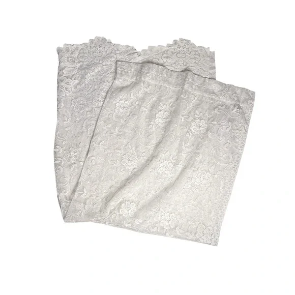 Set 3 JC Penney Lace Curtains Panels Vintage 90s Scalloped 62 Long White Sheer