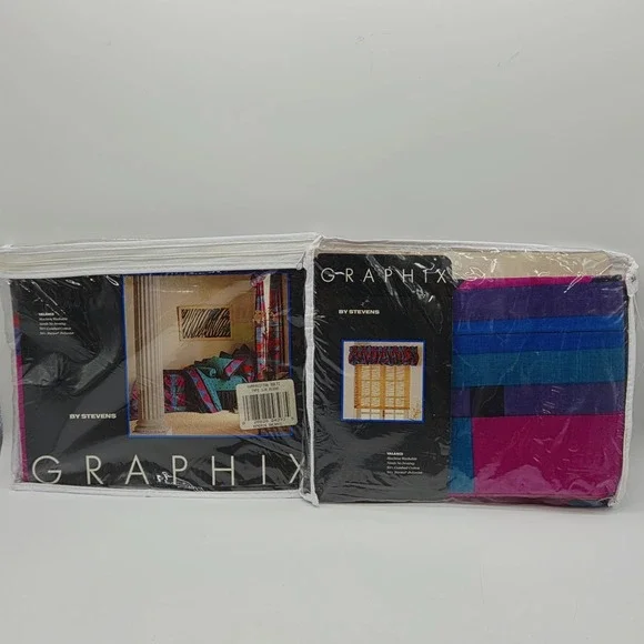 2x Vintage 90s Window Valance Graphix By Stevens 84