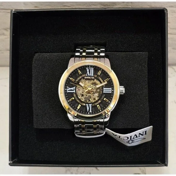 Invicta Objet D Art Automatic Men's Watch Skeleton Dial 41mm Gold Steel 69131