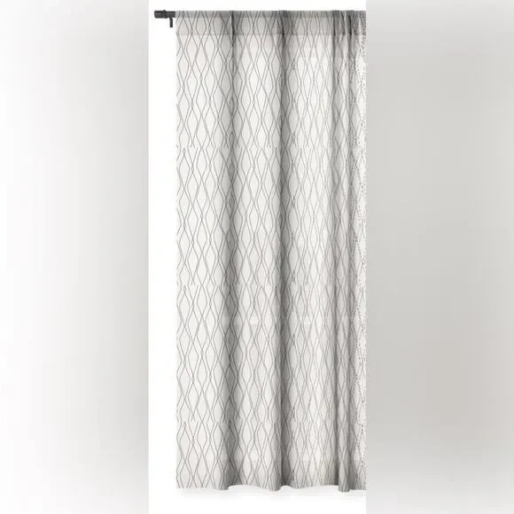 Society 6 Sheer Fuge Slate Single Curtain Panel - 90 x 50”