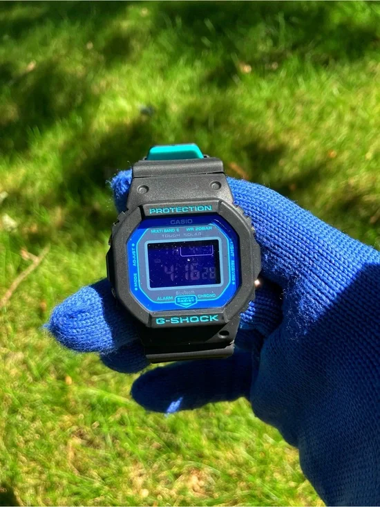 Custom G Shock Black and Blue Dw5600