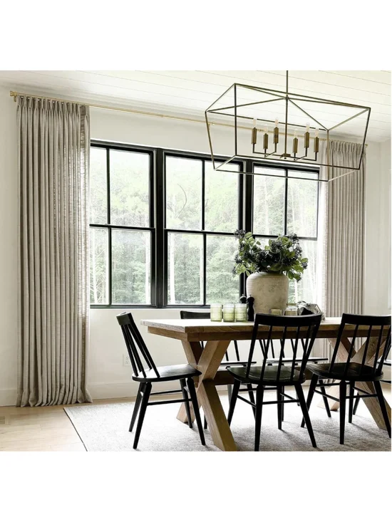 TWOPAGES Pinch Pleated Linen Curtain, Grey Beige, 40W x 84L 1 Panel