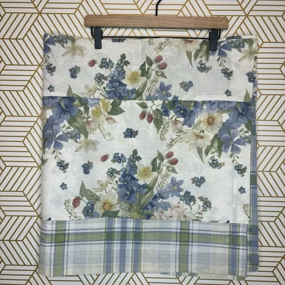 Vintage 90s Marjolein Bastin Floral Curtain Valance (4) Plaid JCPenney Cottage