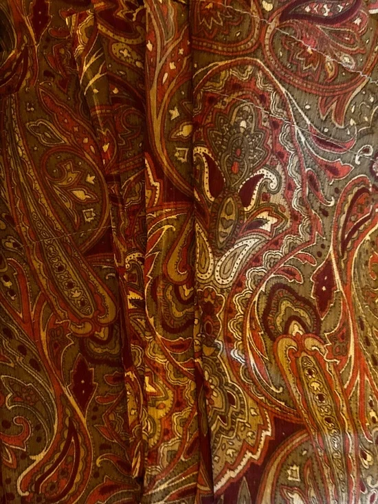 3 panels curtain sheers paisley in warm shades, classic, drapery, bohemian