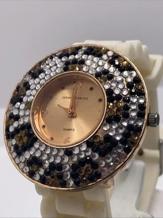Jessica Carlyle Womens Rhinestone Watch New Batterh