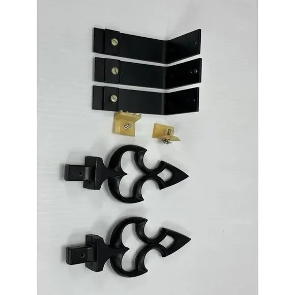 Vintage Gothic Victorian‎ Style Curtain Rod End Black Wrought iron Finials