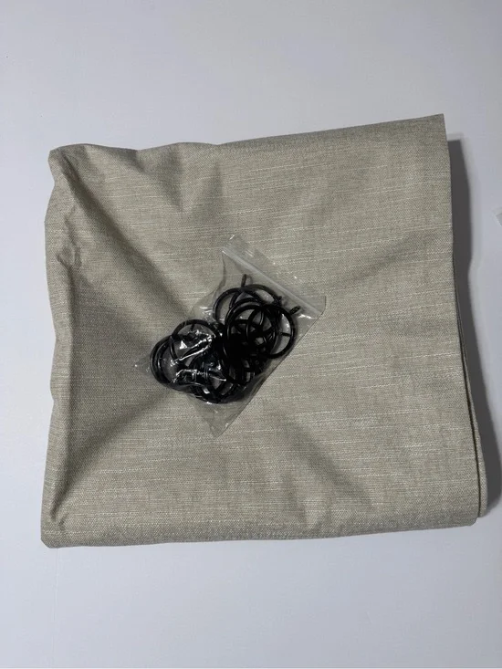 NWOT Blackout Light Tan Curtain With Black Rings