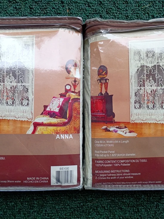 ANNA Beige Lace Rod Pocket Panel Curtain - Home Accents