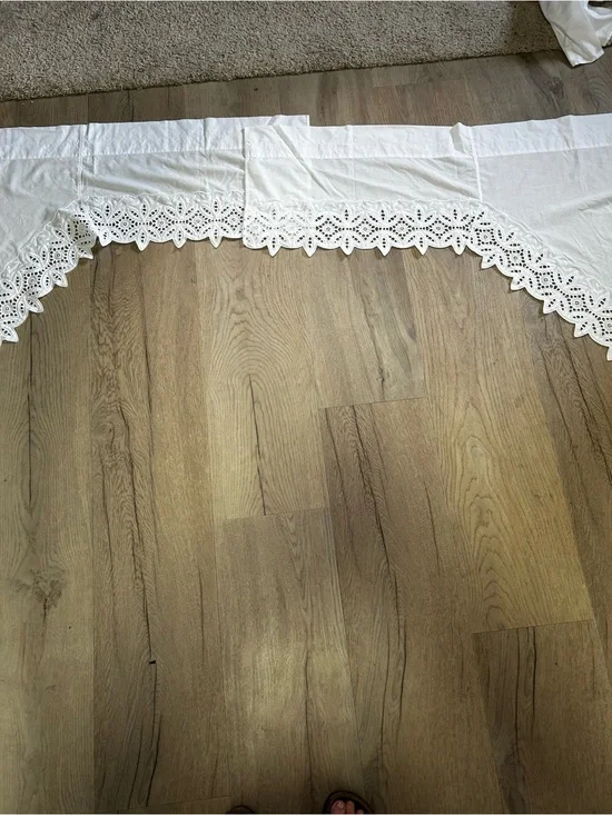 jcpenney White Eyelet Lace Trim Table Valance
