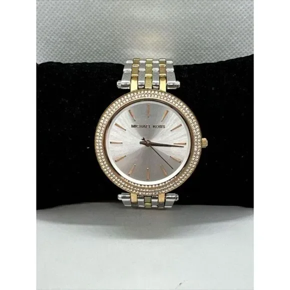Michael Kors Darci MK3203 Women's Tri-Tone Glitz Analog Dial Quartz Watch JNA435