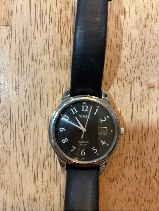 Timex Porter Street Indiglo Mens Watch 35mm Black Dial Date Leather New Battery
