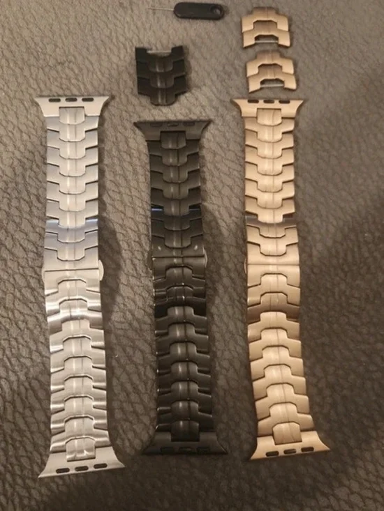 Stainless Steel Link Apple Watch Bands - Silver, Black, Gold