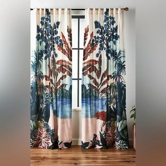 Anthropologie Tesserae Mural Curtain Panel 50 x 108 NWT