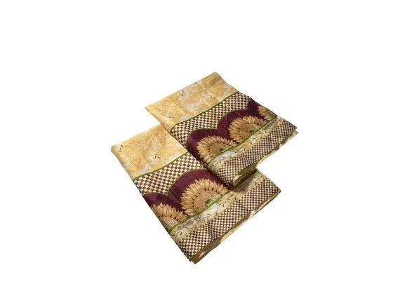 Pair Yellow Red Sunflower Valances Short Curtains Lightweight 36